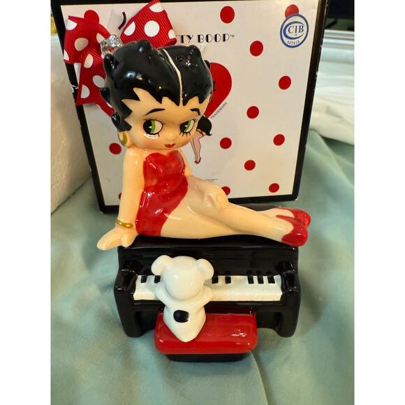 Betty Boop Figurine Sitting on Piano with Pudgy Dog Westland Giftware w/ Box - Picture 5 of 5